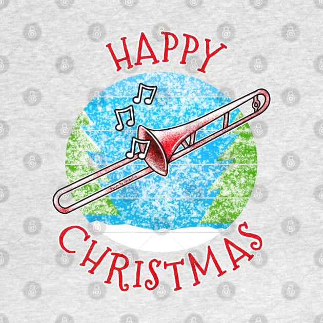 Christmas Trombone Trombonist Brass Musician Xmas 2022 by doodlerob